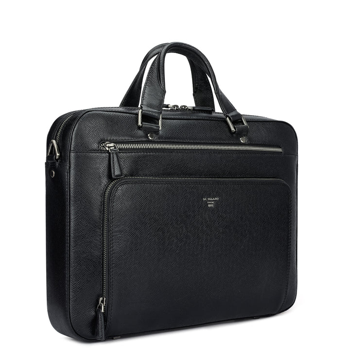 Franzy Leather Laptop Bag - Black