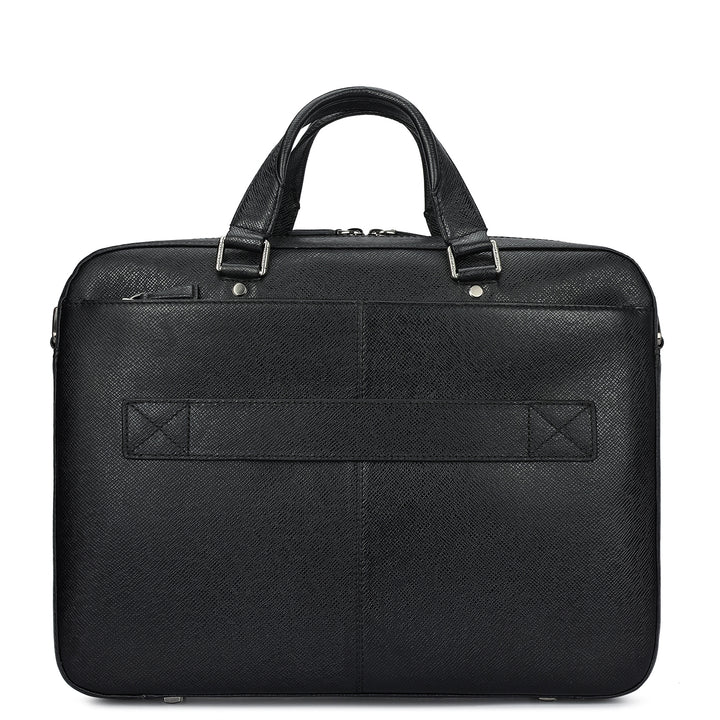 Franzy Leather Laptop Bag - Black