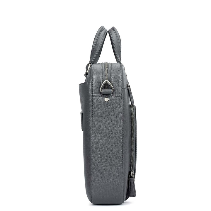 Franzy Leather Laptop Bag - Charcoal Grey