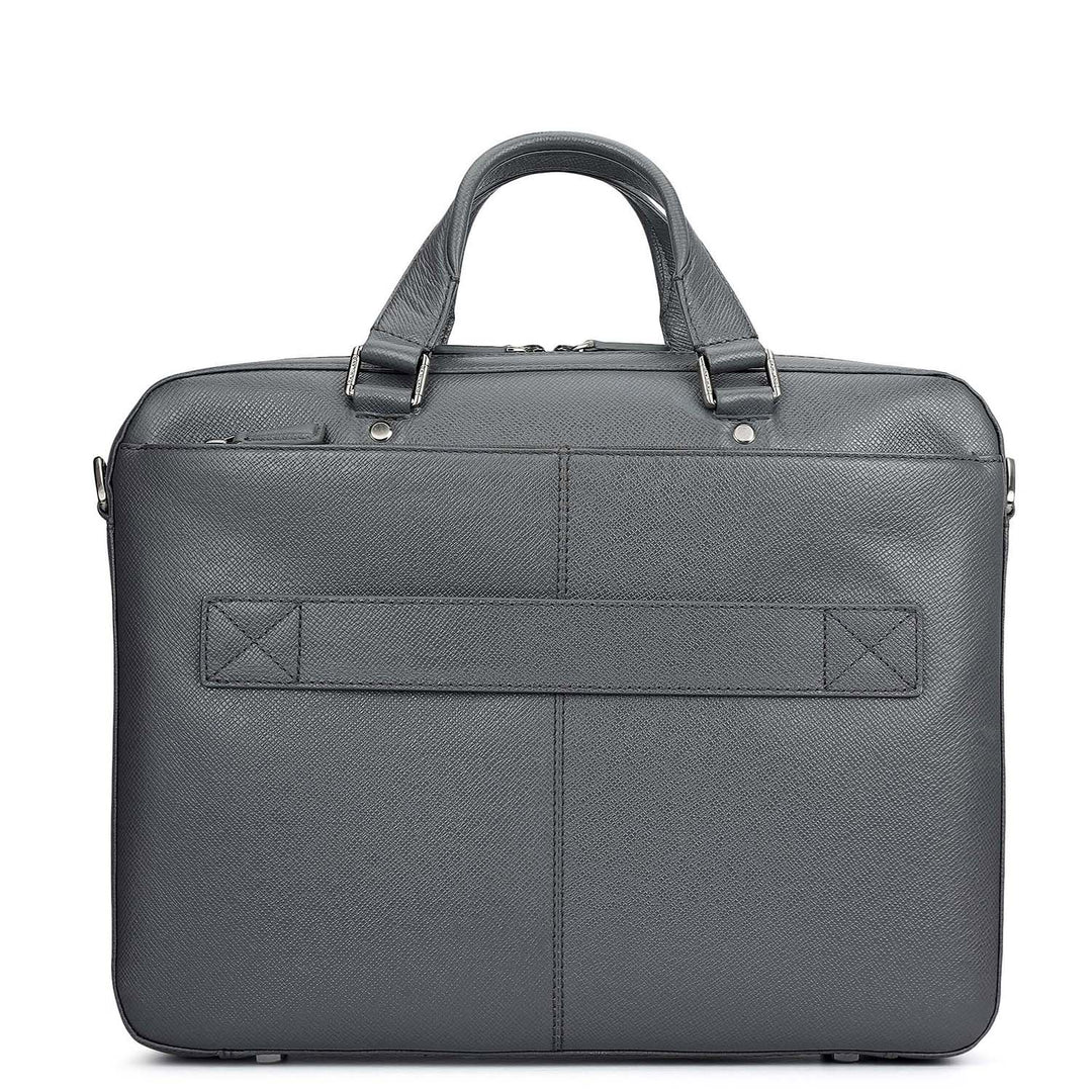 Franzy Leather Laptop Bag - Charcoal Grey
