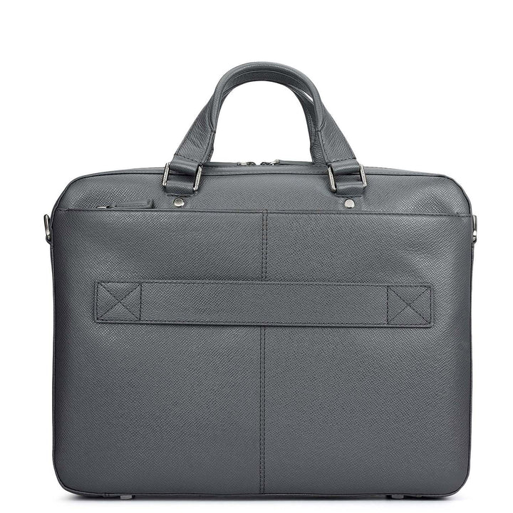 Franzy Leather Laptop Bag - Charcoal Grey