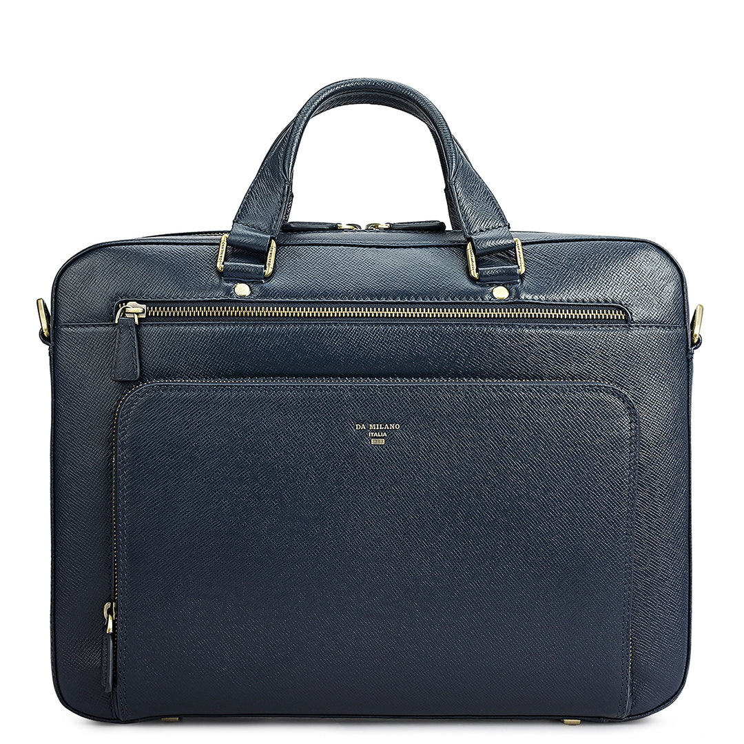 Franzy Leather Laptop Bag - Patriot Blue