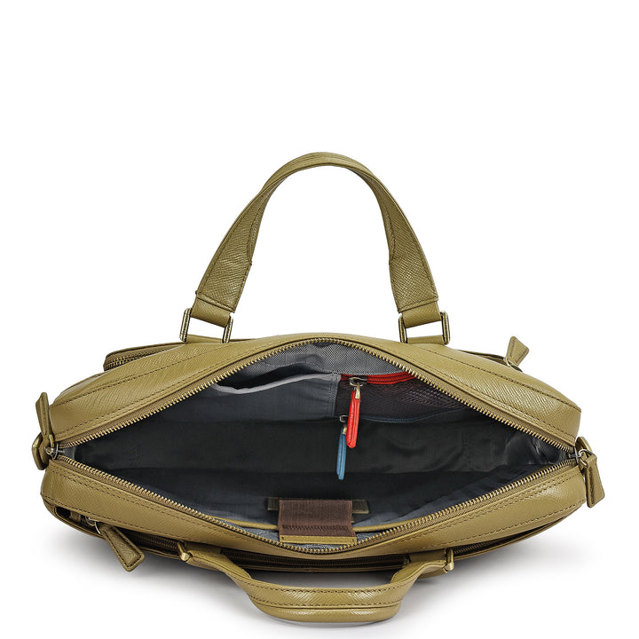 Franzy Leather Laptop Bag - Turtle