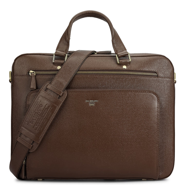 Franzy Leather Laptop Bag - Walnut