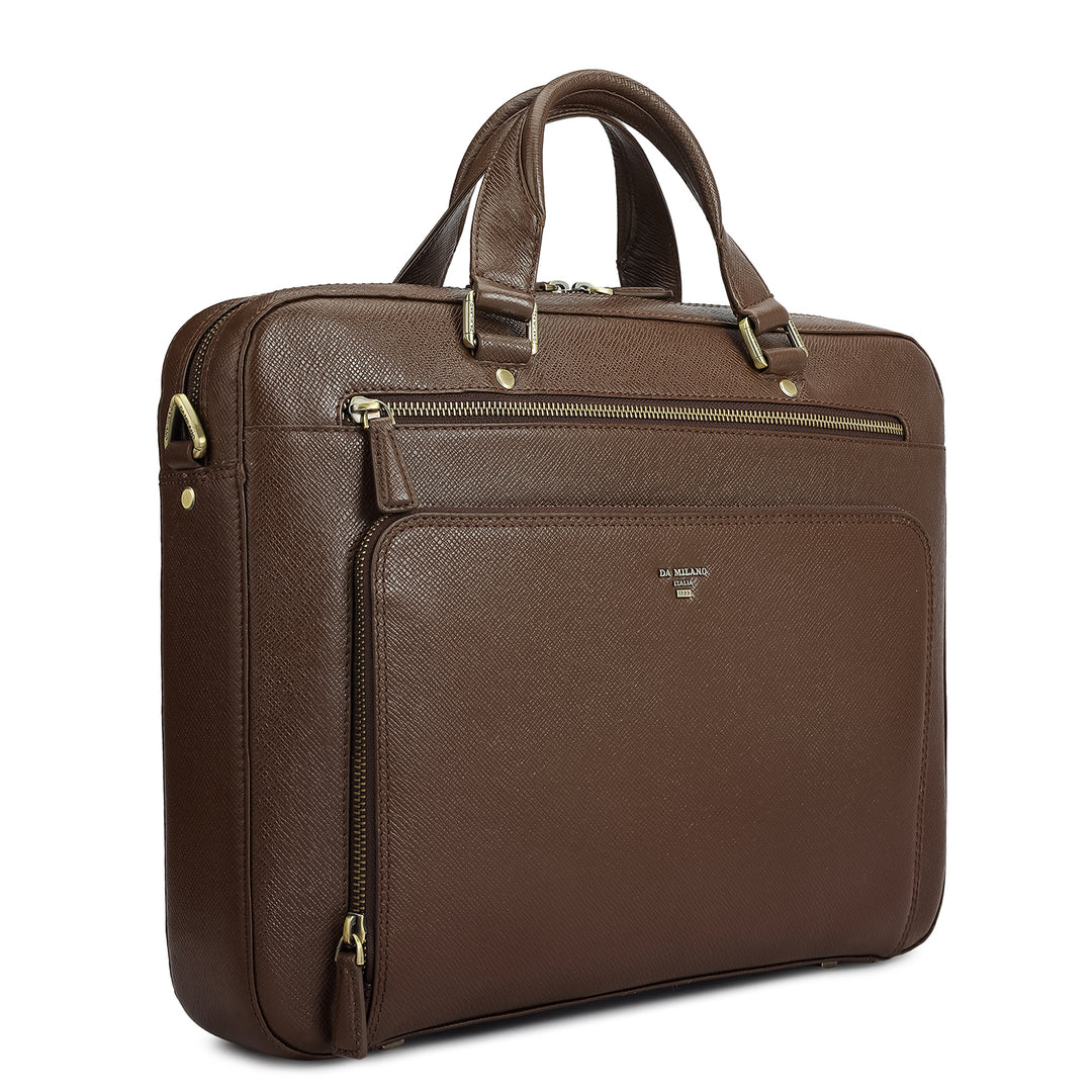 Franzy Leather Laptop Bag - Walnut