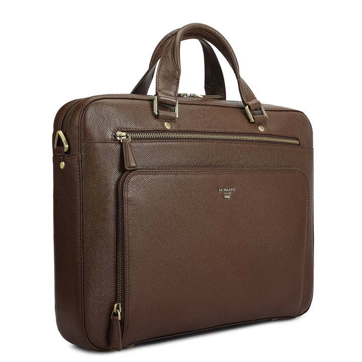Franzy Leather Laptop Bag - Walnut