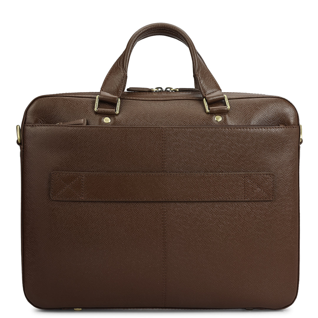 Franzy Leather Laptop Bag - Walnut