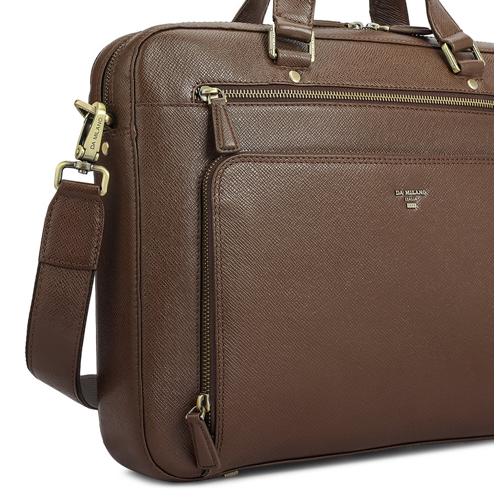 Franzy Leather Laptop Bag - Walnut