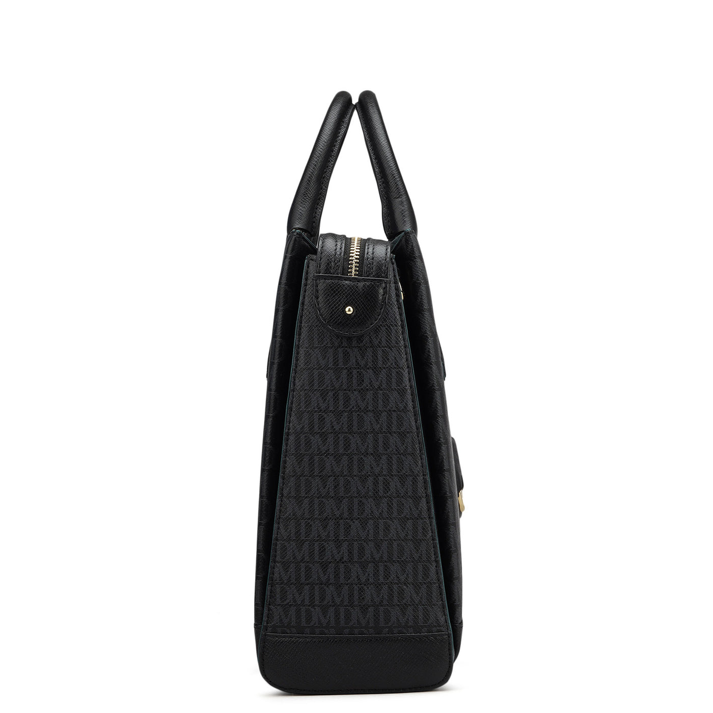 Monogram Leather Laptop Bag - Black