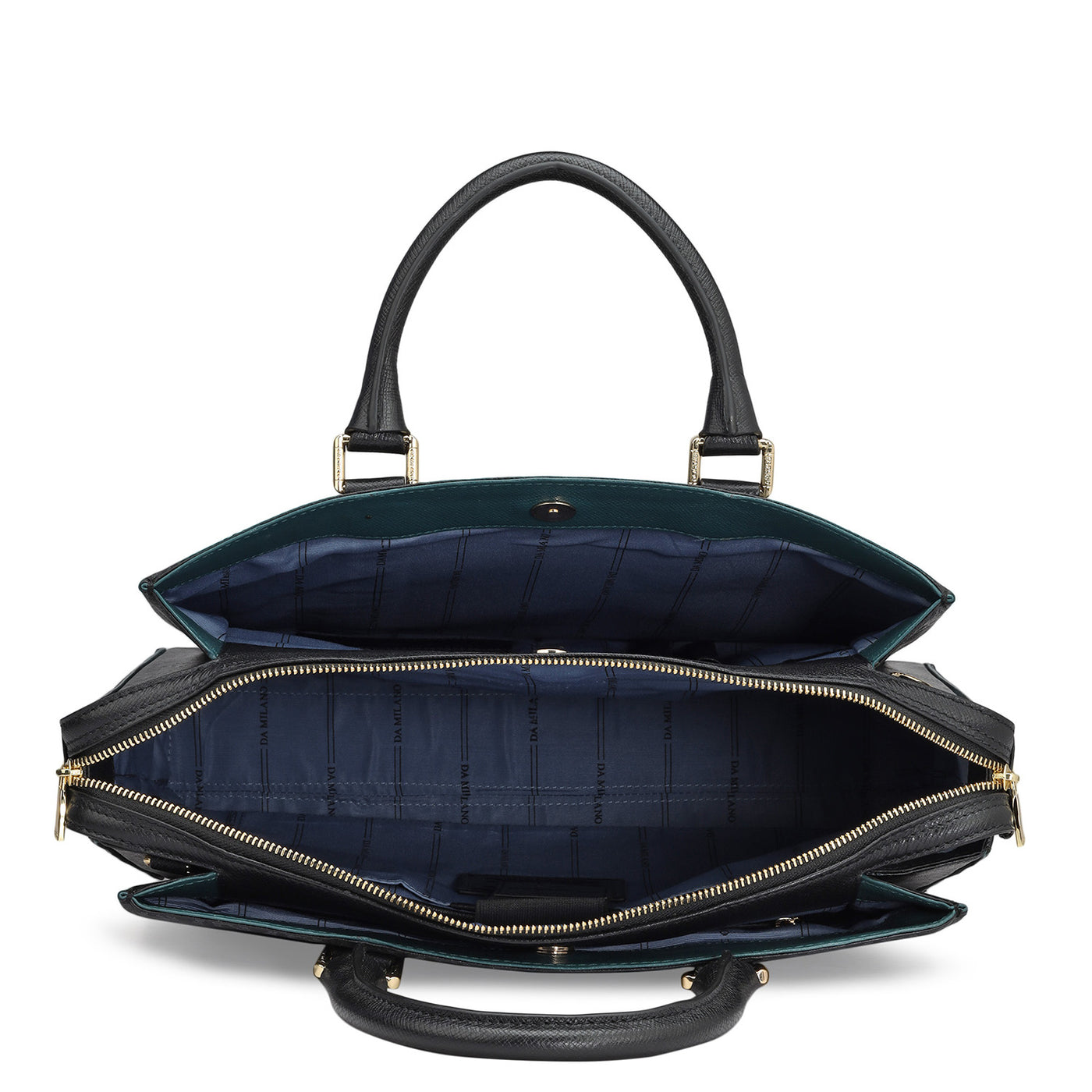 Monogram Leather Laptop Bag - Black