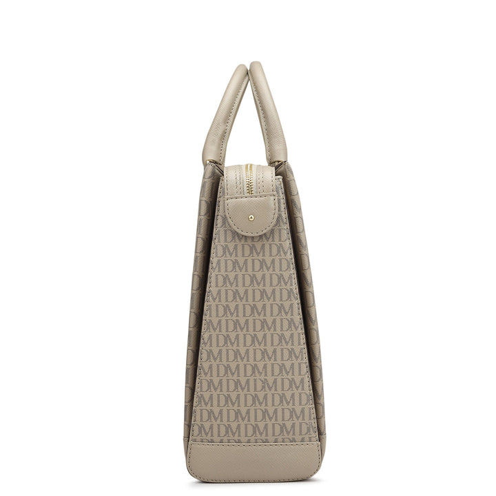 Monogram Leather Laptop Bag - Chalk