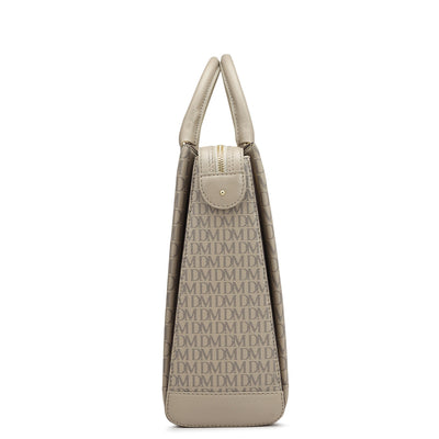 Monogram Leather Laptop Bag - Chalk