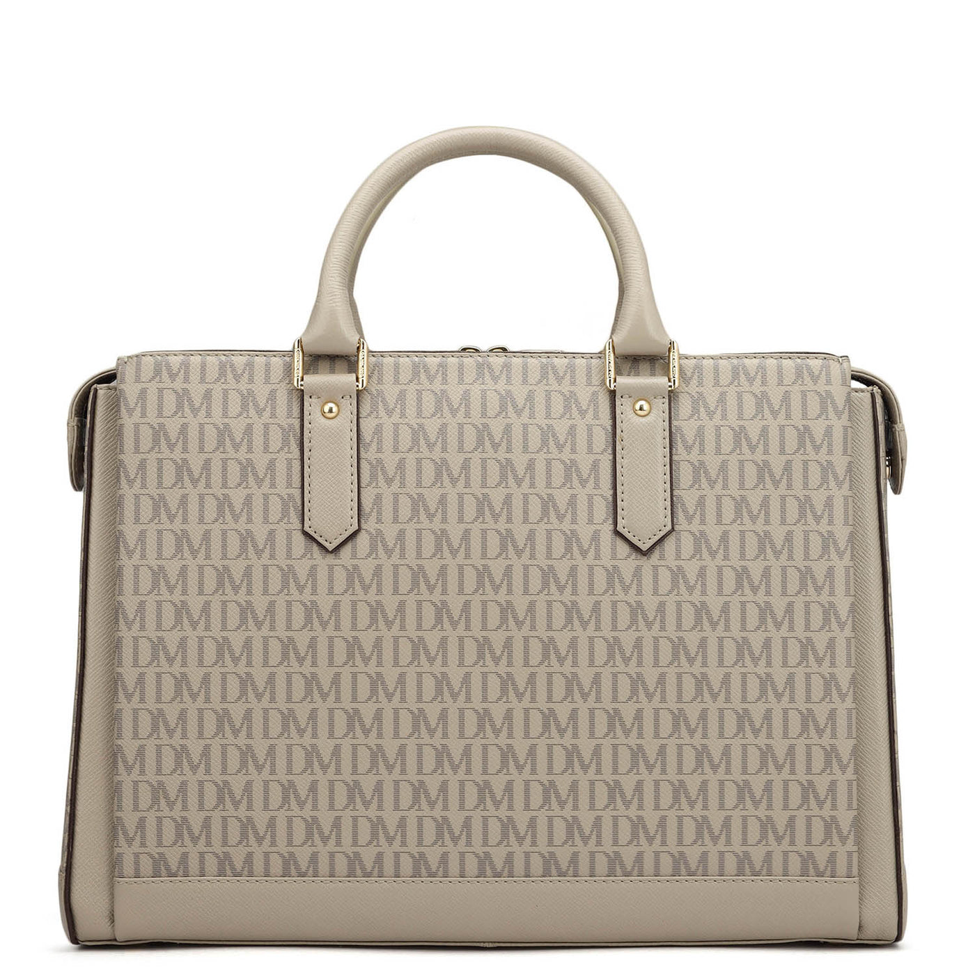 Monogram Leather Laptop Bag - Chalk