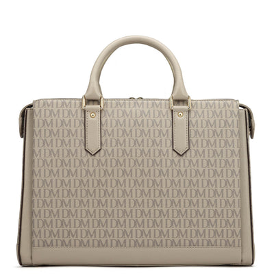 Monogram Leather Laptop Bag - Chalk