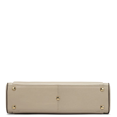 Monogram Leather Laptop Bag - Chalk
