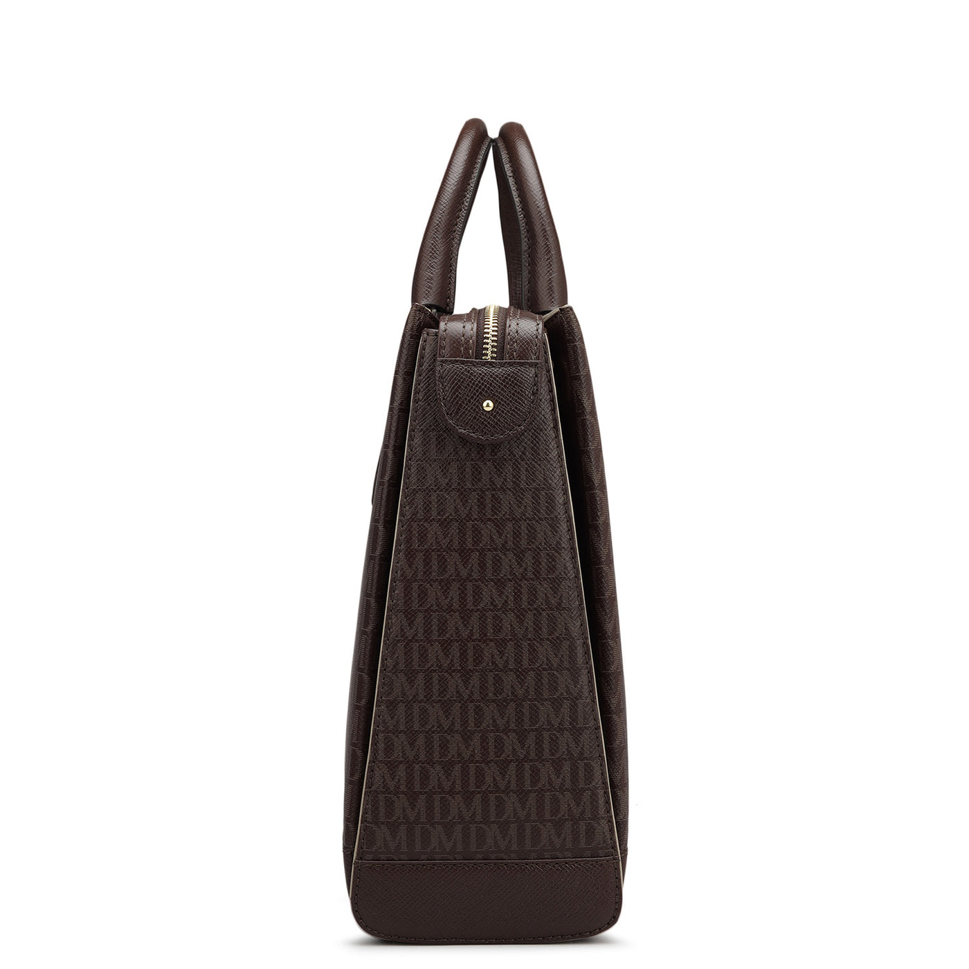 Monogram Leather Laptop Bag - Chocolate