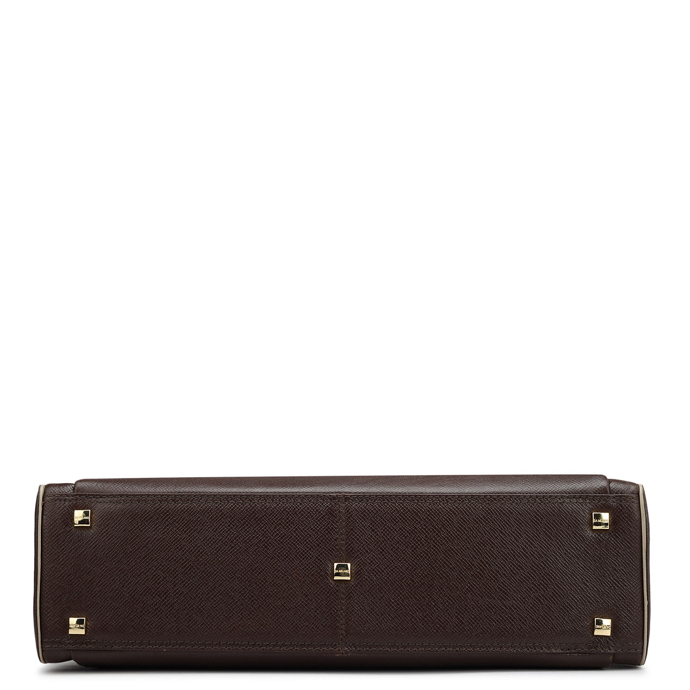 Monogram Leather Laptop Bag - Chocolate
