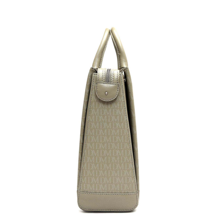 Monogram Franzy Leather Laptop Bag - Stone Grey