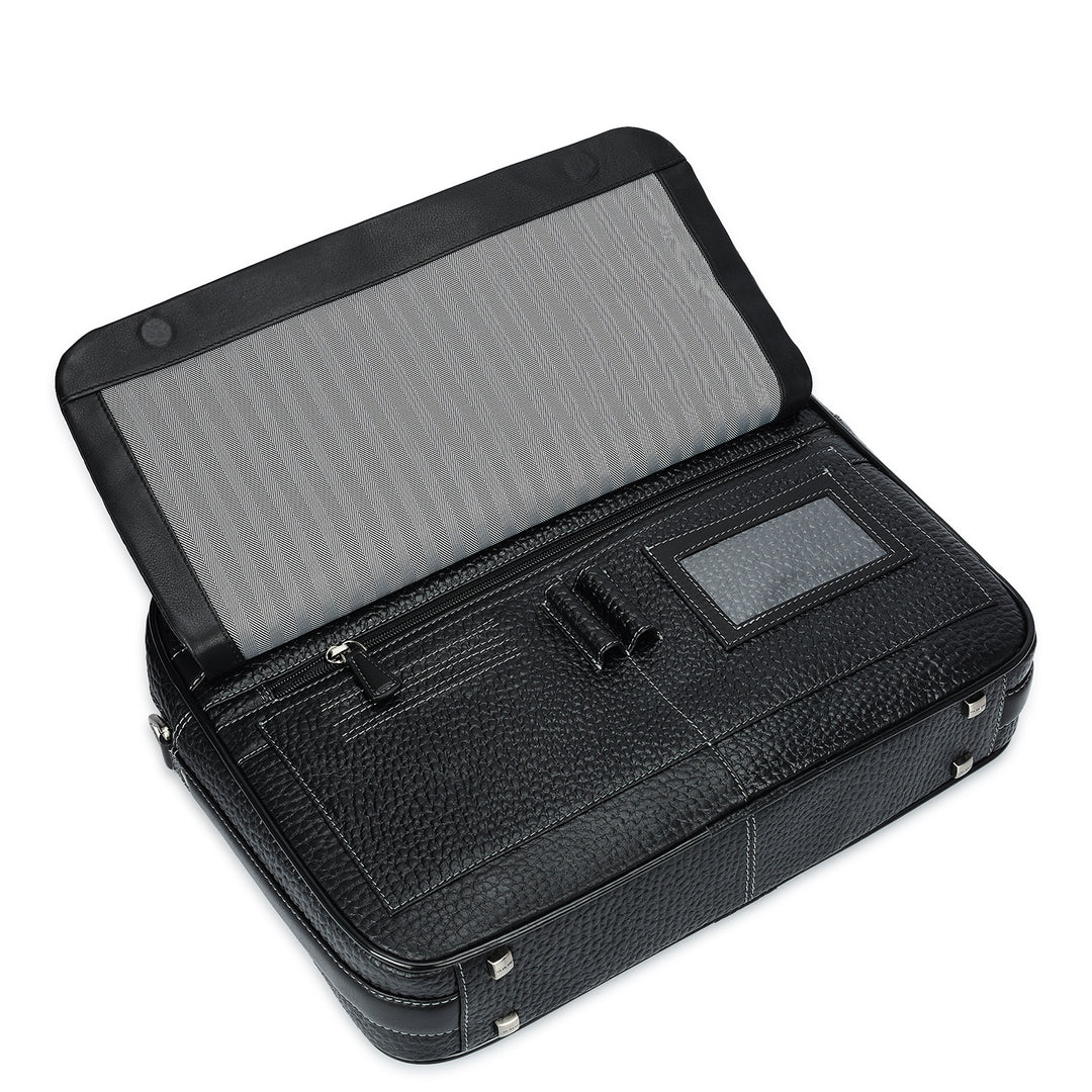 Bub Leather Laptop Bag - Black