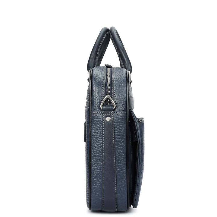Bub Leather Laptop Bag - Dark Blue