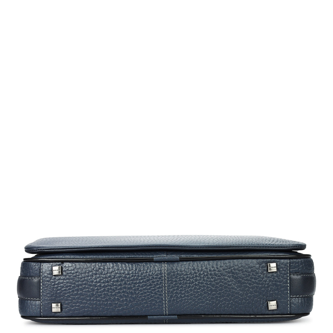 Bub Leather Laptop Bag - Dark Blue