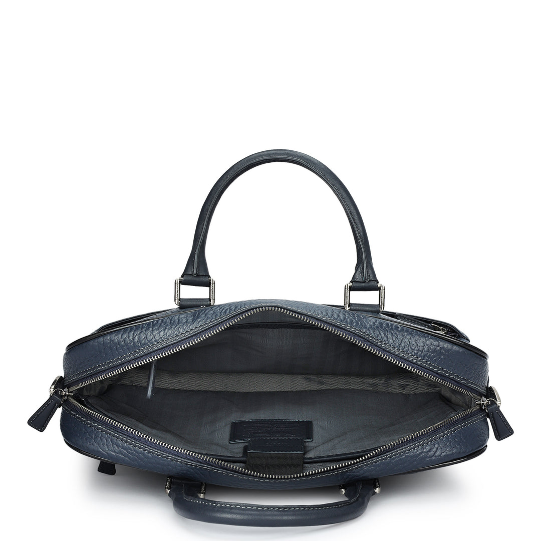 Bub Leather Laptop Bag - Dark Blue