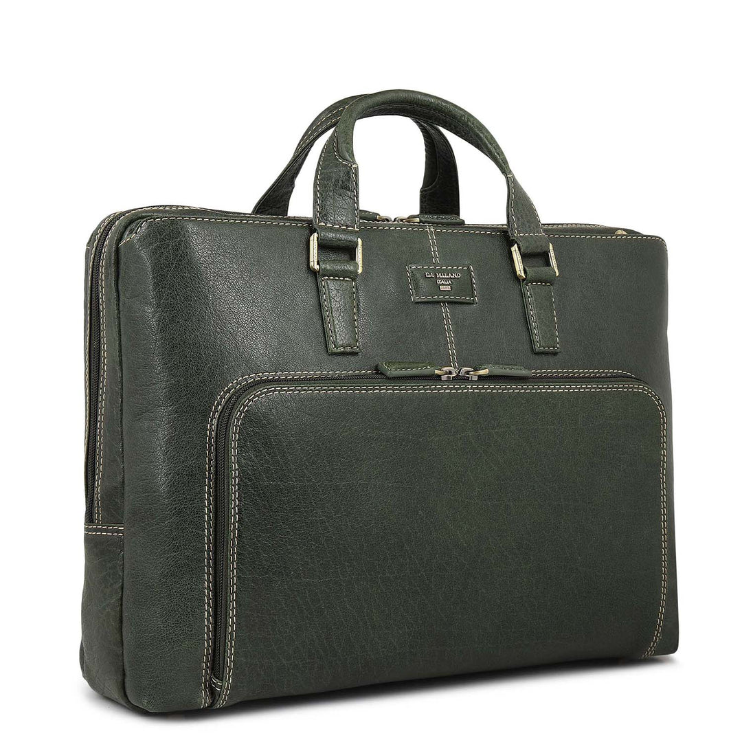 Classic Laptop Bag (L) - Petrol Green