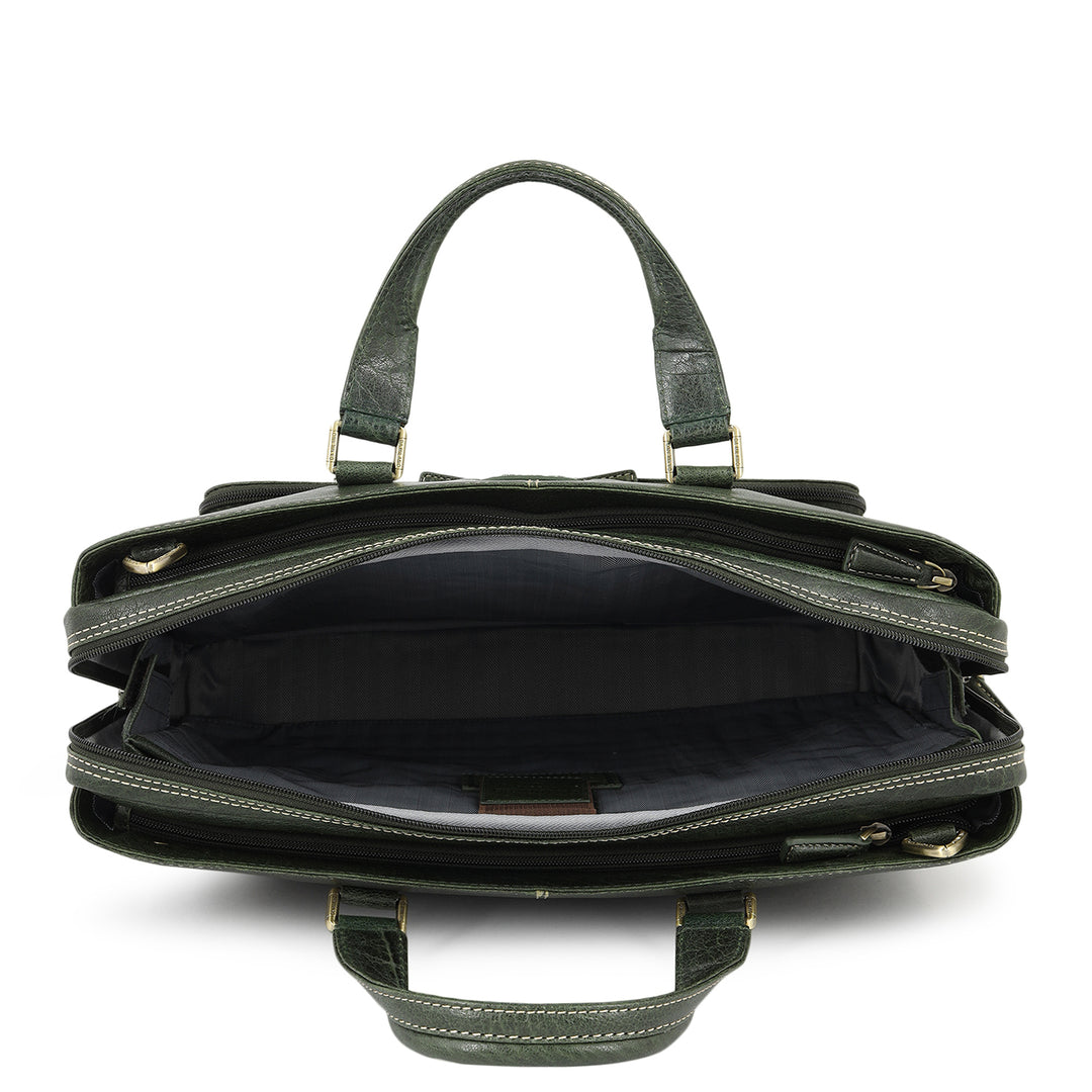 Classic Laptop Bag (L) - Petrol Green