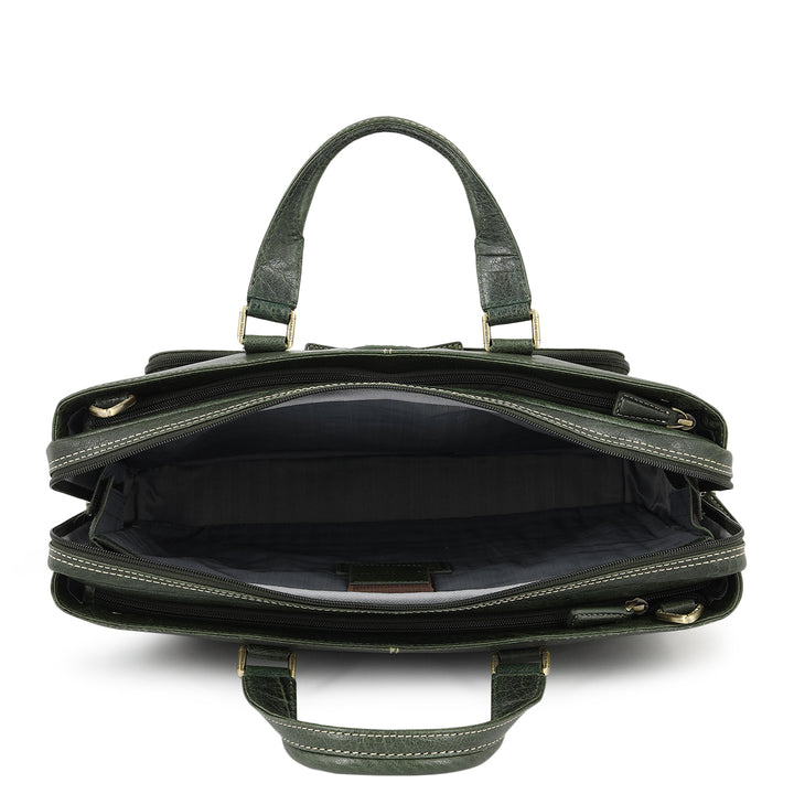 Classic Laptop Bag (L) - Petrol Green