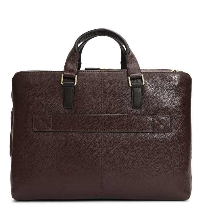 Wax Leather Laptop Bag - Chocolate