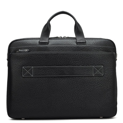 Black Bub Leather Laptop Bag - Upto 16"