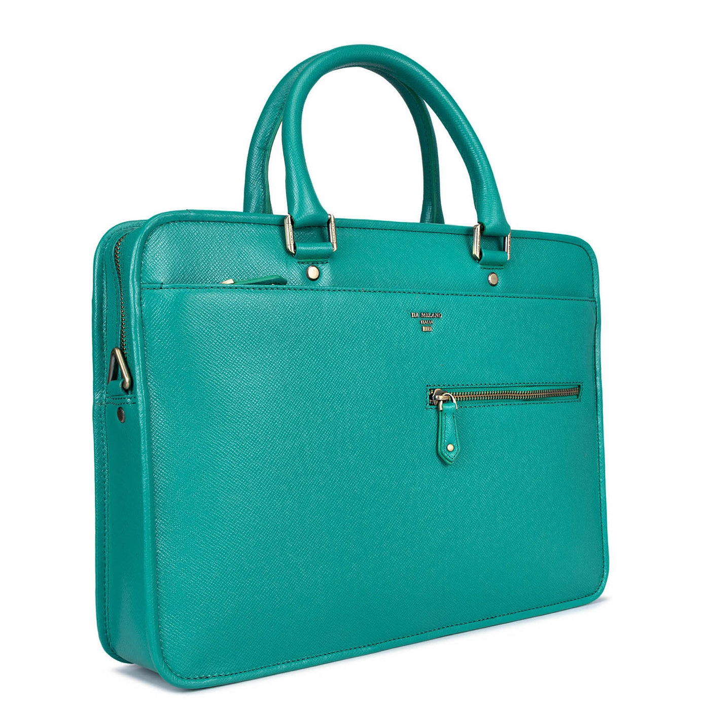 Green Franzy Leather Laptop Bag - Upto 14"