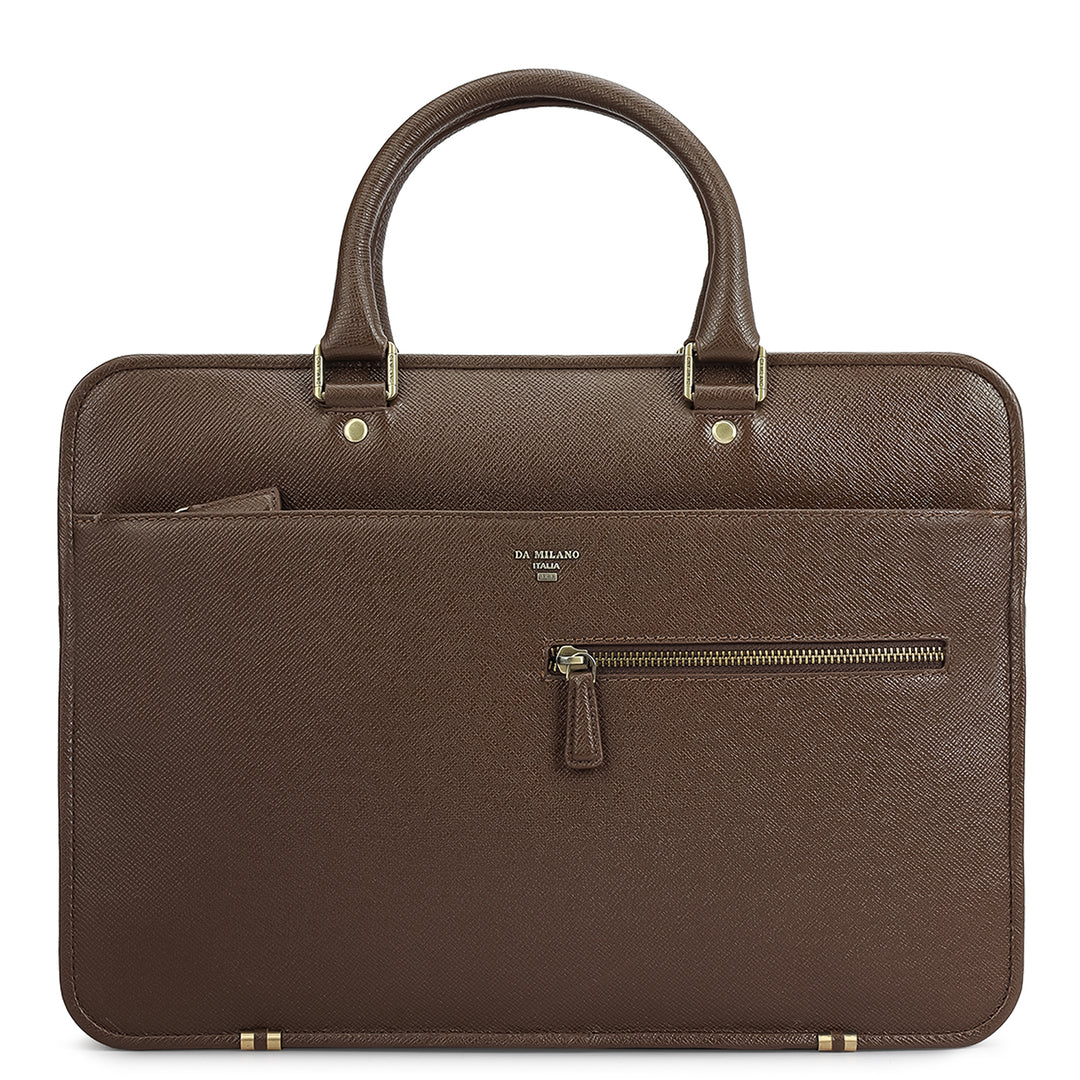 Franzy Leather Laptop Bag - Walnut