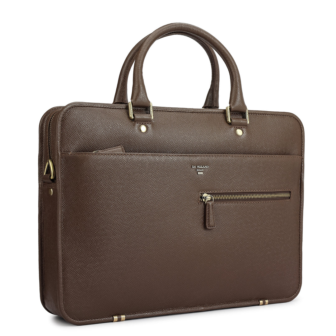 Franzy Leather Laptop Bag - Walnut