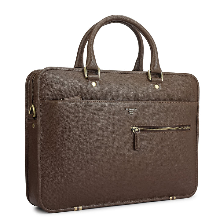 Franzy Leather Laptop Bag - Walnut