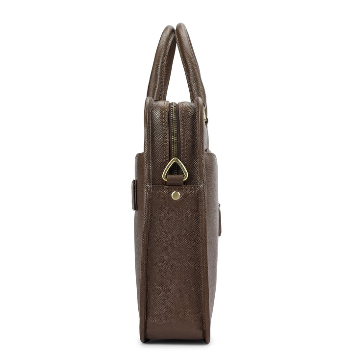 Franzy Leather Laptop Bag - Walnut