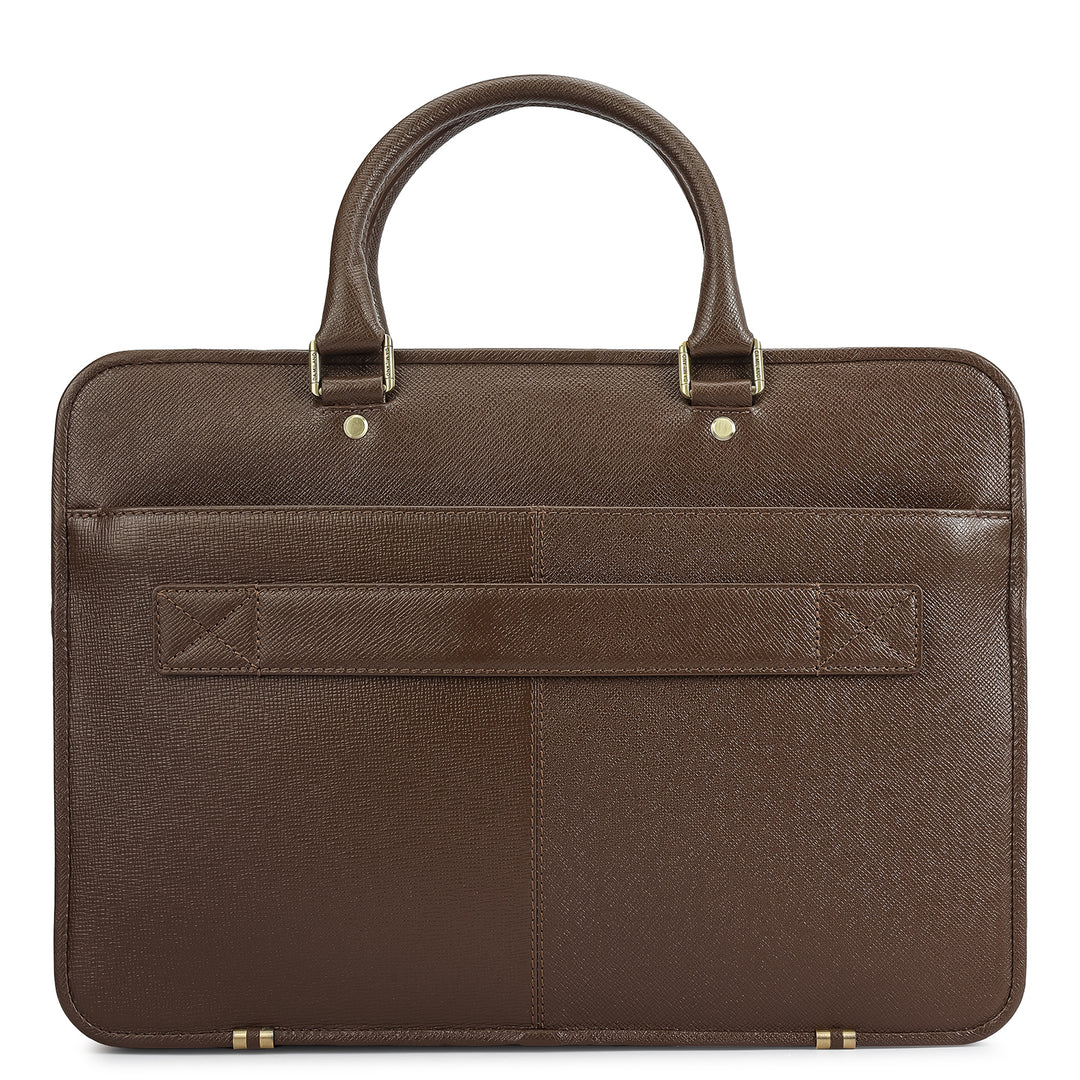 Franzy Leather Laptop Bag - Walnut