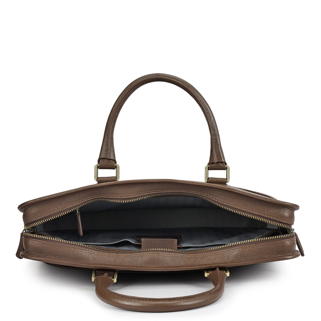 Franzy Leather Laptop Bag - Walnut