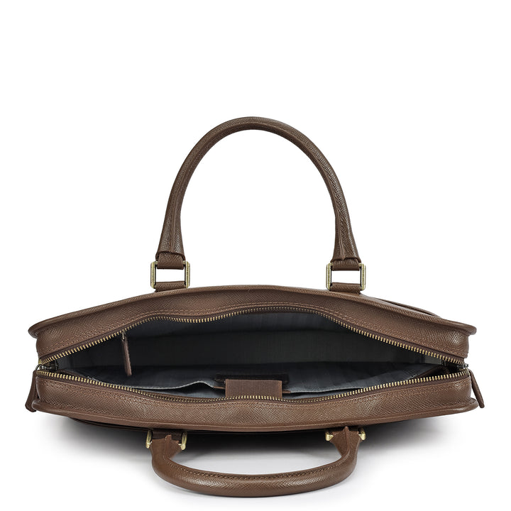 Franzy Leather Laptop Bag - Walnut