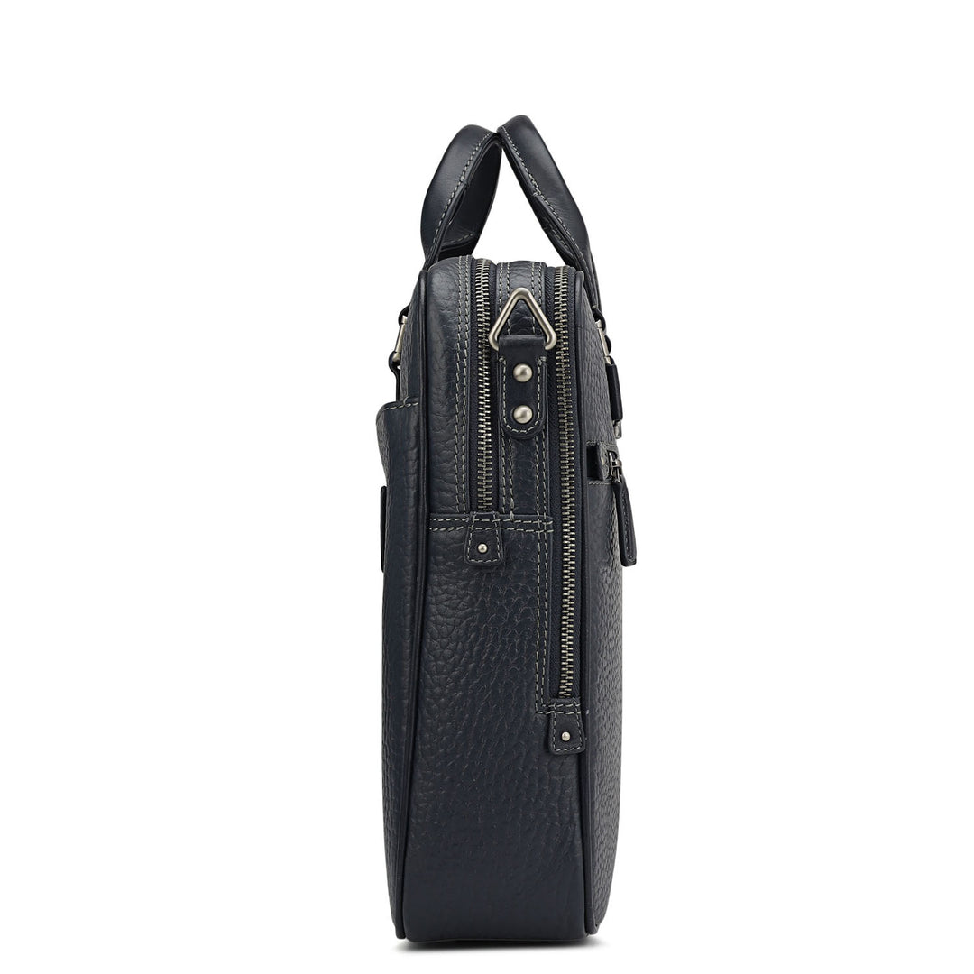 Bub Leather Laptop Bag - Blue