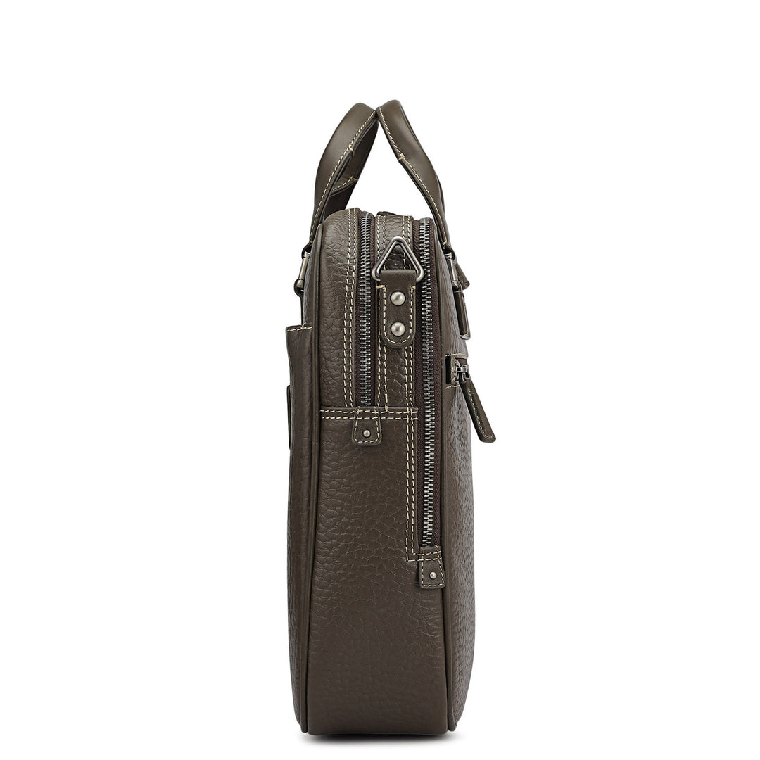 Bub Leather Laptop Bag - Taupe
