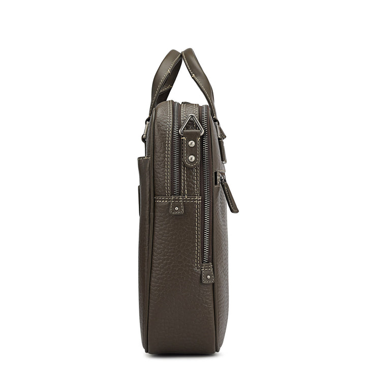 Bub Leather Laptop Bag - Taupe