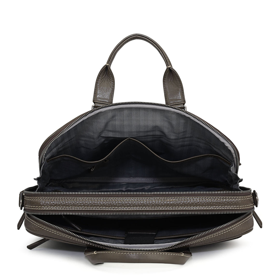 Bub Leather Laptop Bag - Taupe