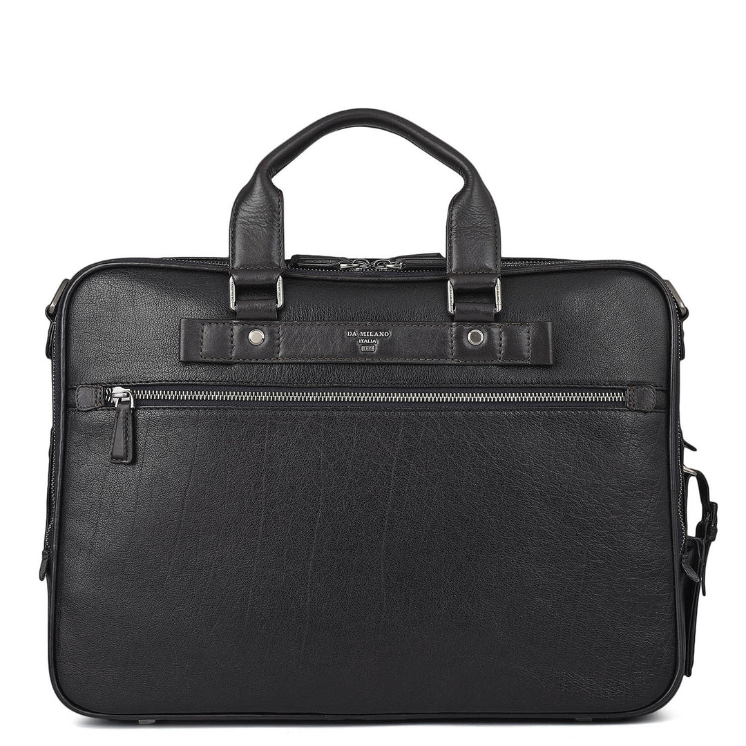 Elephant Pattern Leather Laptop Bag - Blue