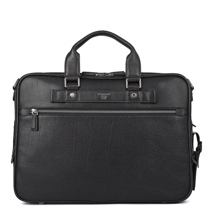 Elephant Pattern Leather Laptop Bag - Blue