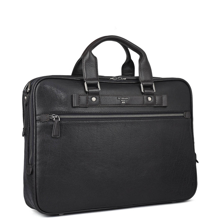 Elephant Pattern Leather Laptop Bag - Blue