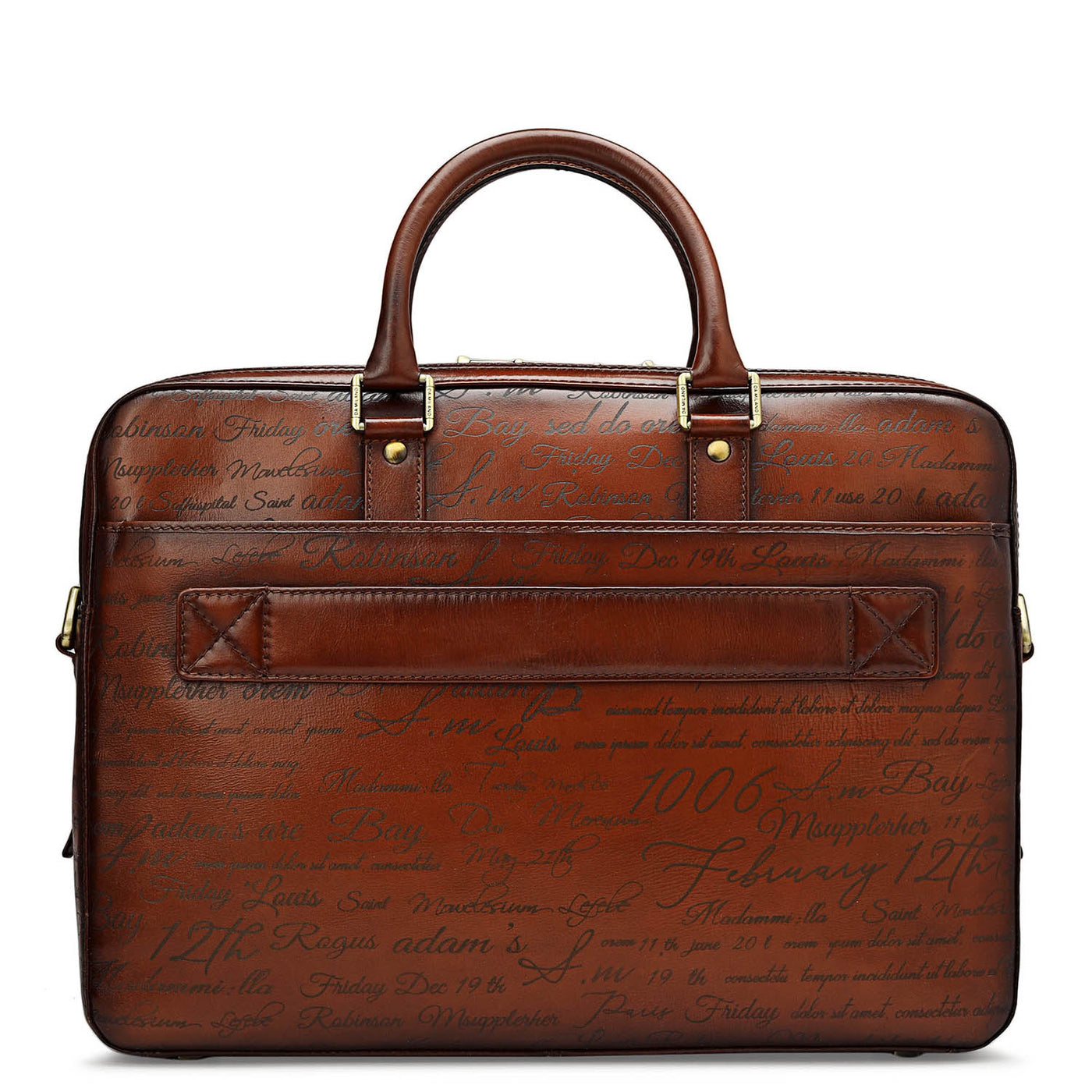 Cognac Signato Leather Laptop Bag - Upto 16"