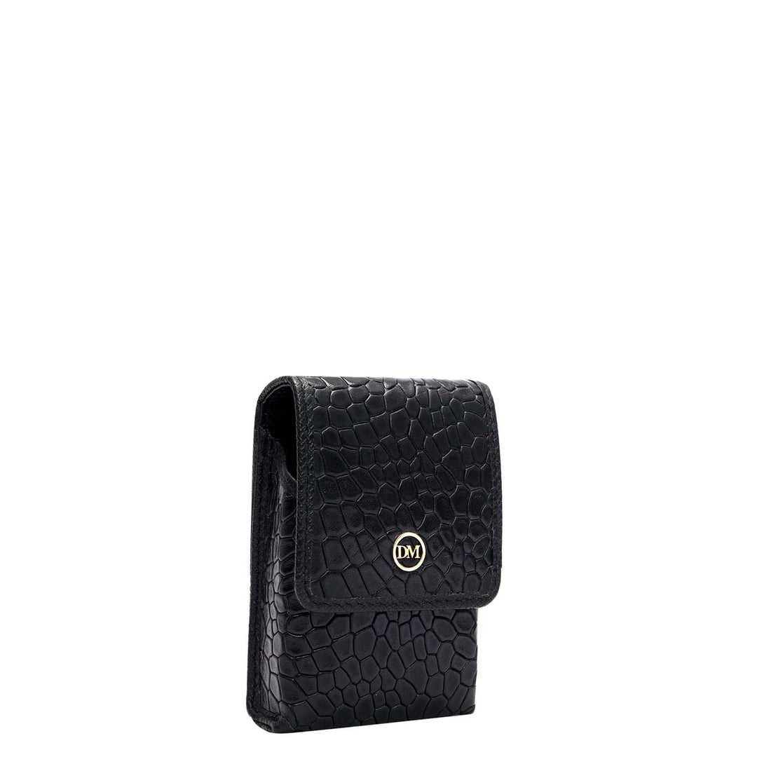 Croco Leather Cigarette Case - Black