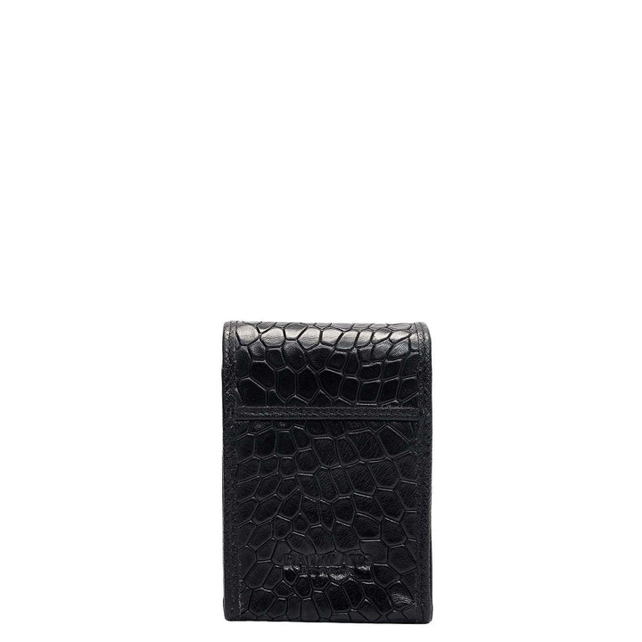 Croco Leather Cigarette Case - Black