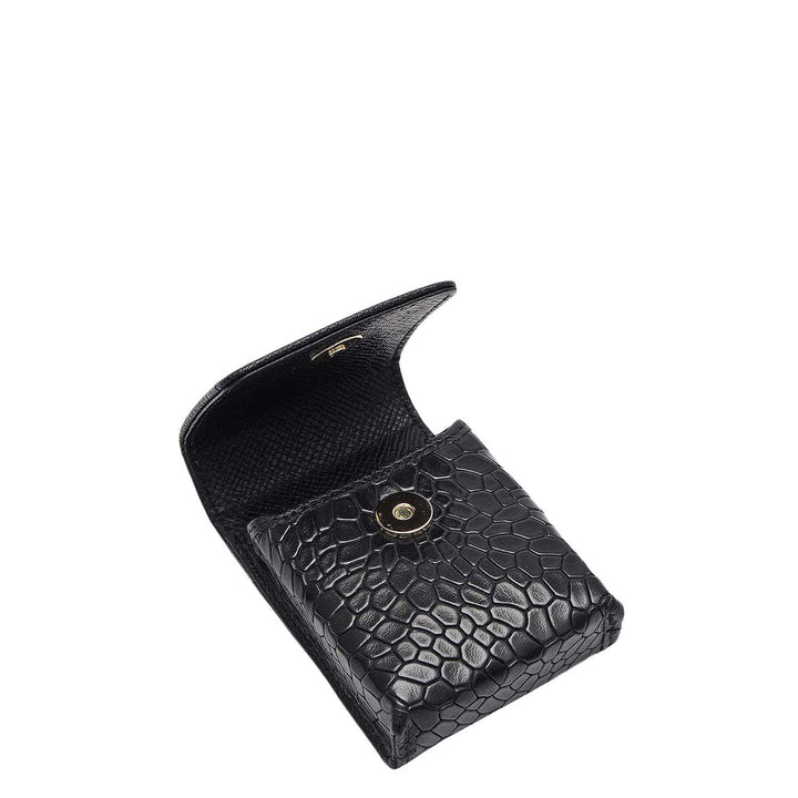 Croco Leather Cigarette Case - Black